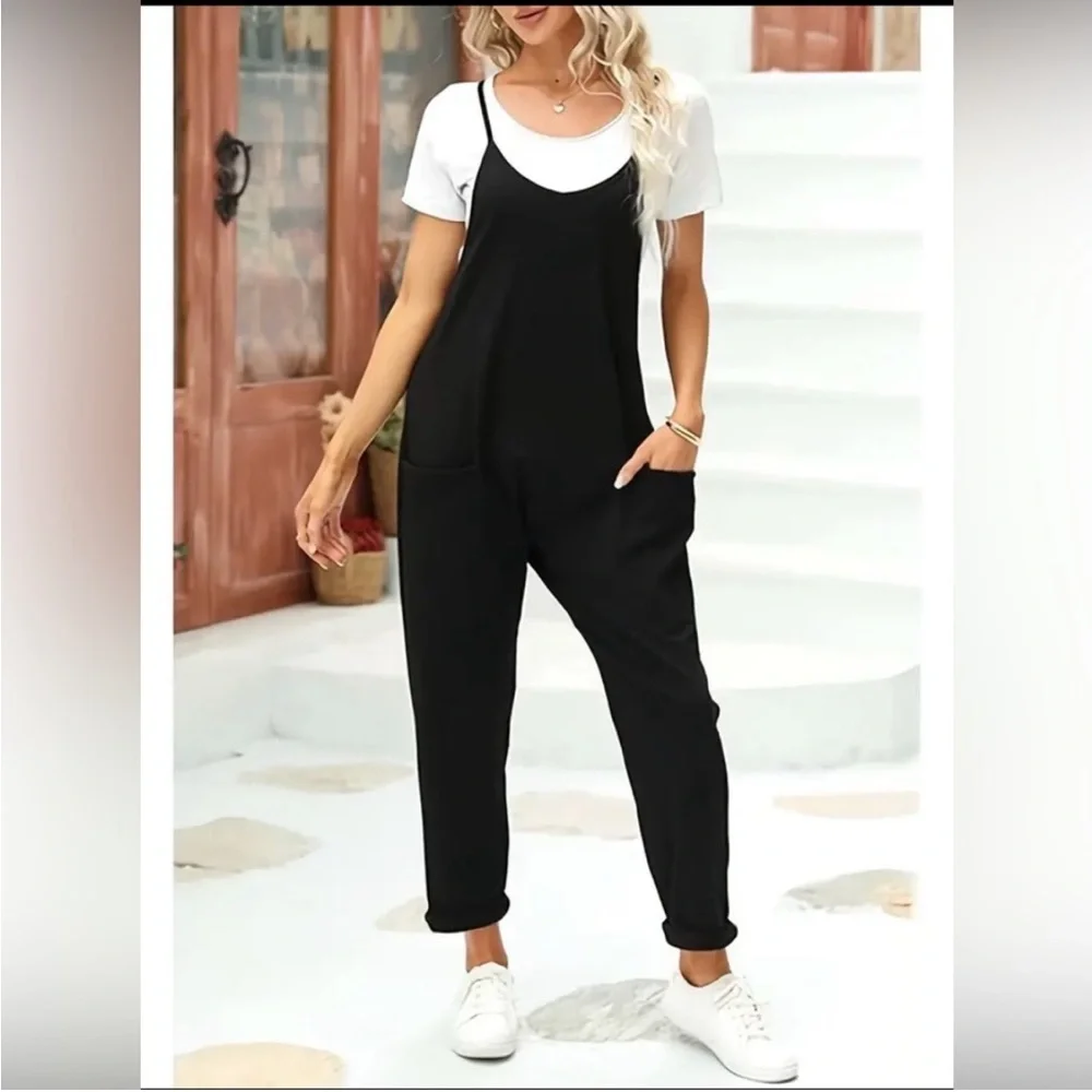 Black Sleeveless Jumpsuit - Picture 1 of 7